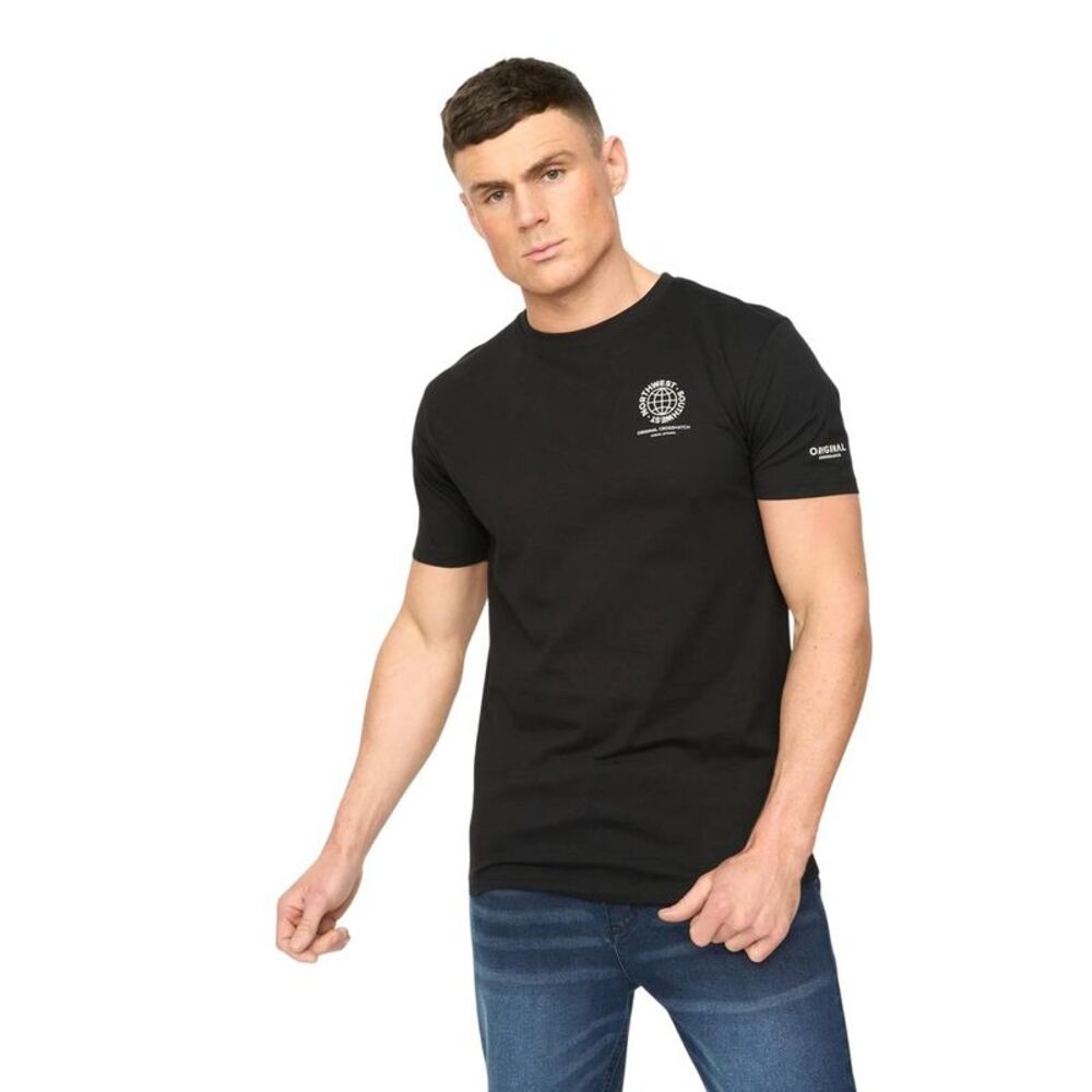 Crosshatch Mens Chittingtons T-Shirt / Black